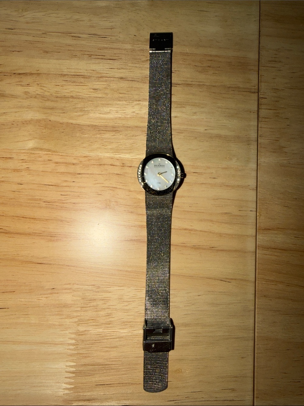 Skagen Women's Silver Mesh Bracelet Watch with White Dial